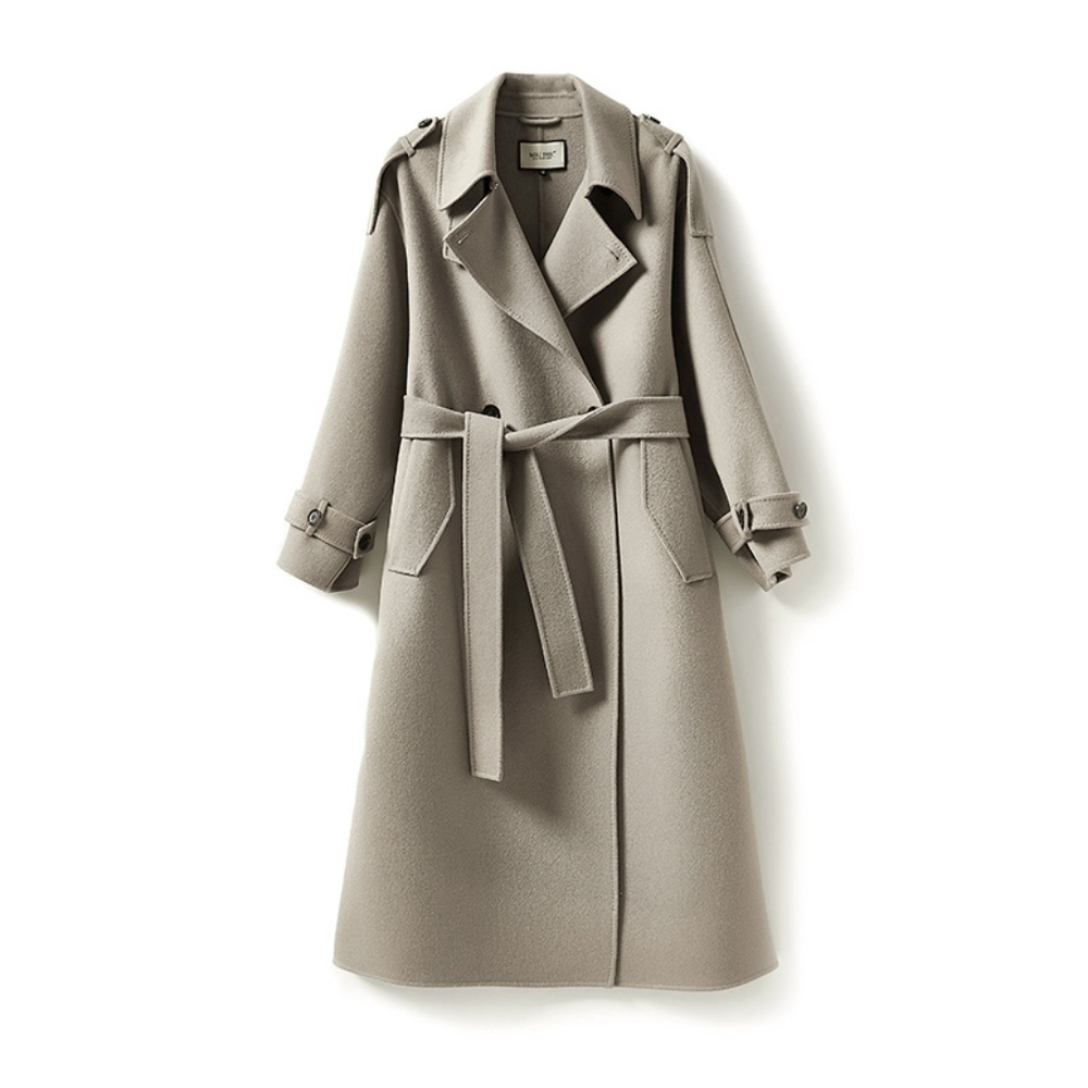 Oversized Winter Wool Cashmere Coat Size Small - NO BELT